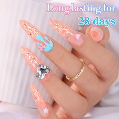 Double Rhythm salon manicure scene showing finished nails for professional-looking results at home