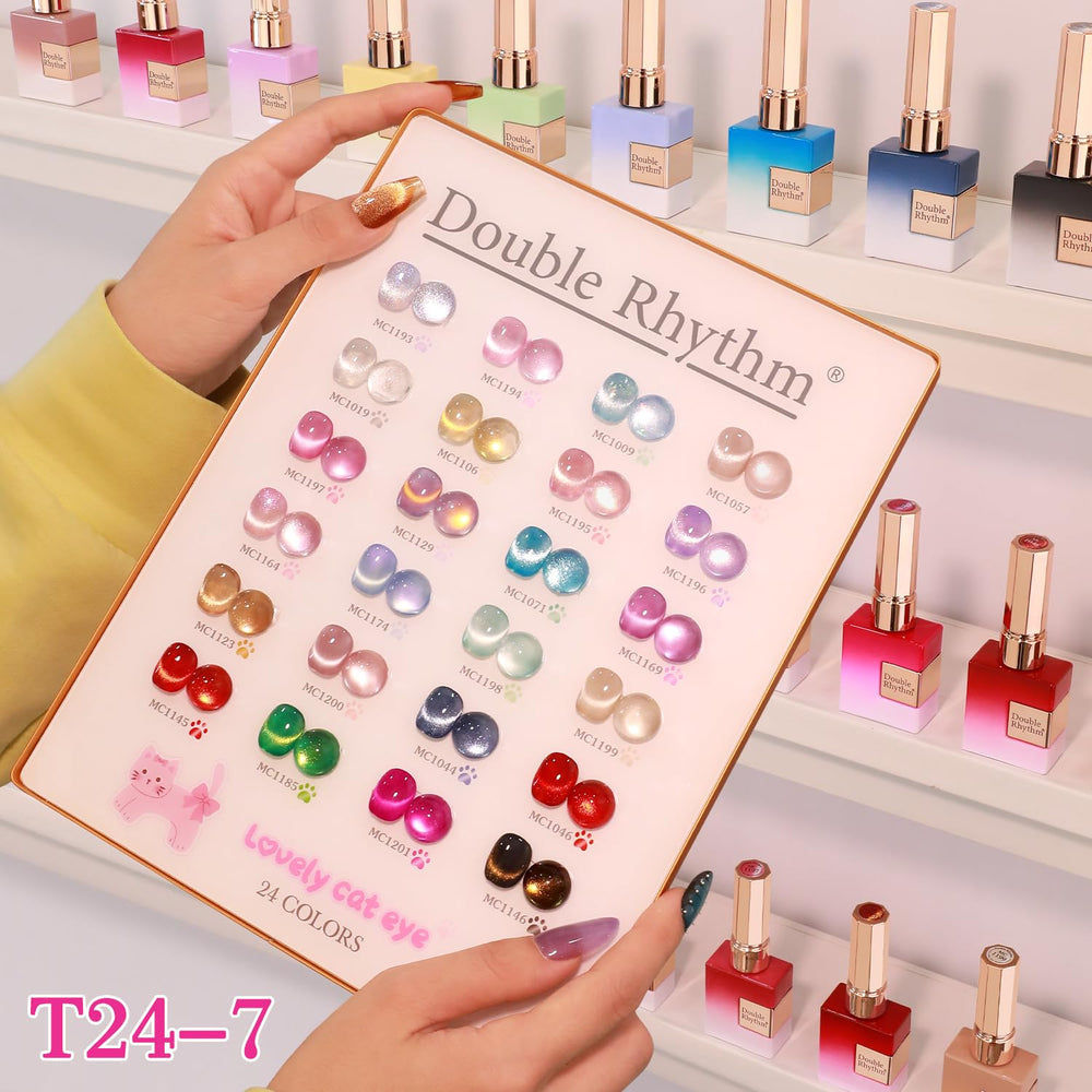 Double Rhythm scale comparison hand holding 15ml bottle illustrating size