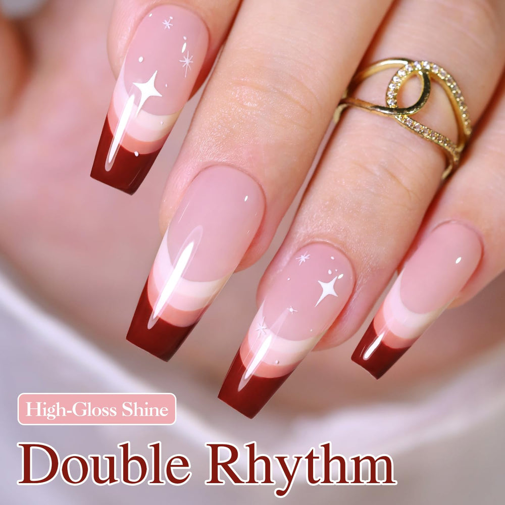 Double Rhythm scale comparison with hand beside bottle to show bottle size