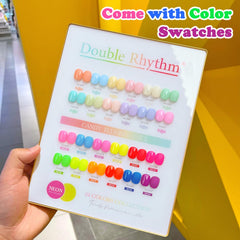 Double Rhythm scale with hand to show bottle size and real-world scale for accurate expectations