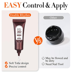 Double Rhythm sculpted floral nail design showcasing raised 3D detail durability