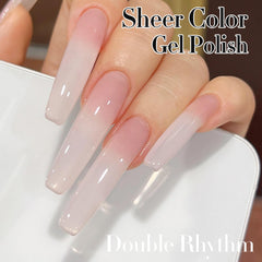 Double Rhythm finished manicure displaying glossy natural look and long-lasting shine