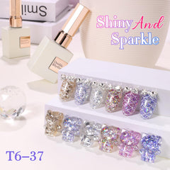Double Rhythm applied on nail tip demonstrating even shimmer and salon shine