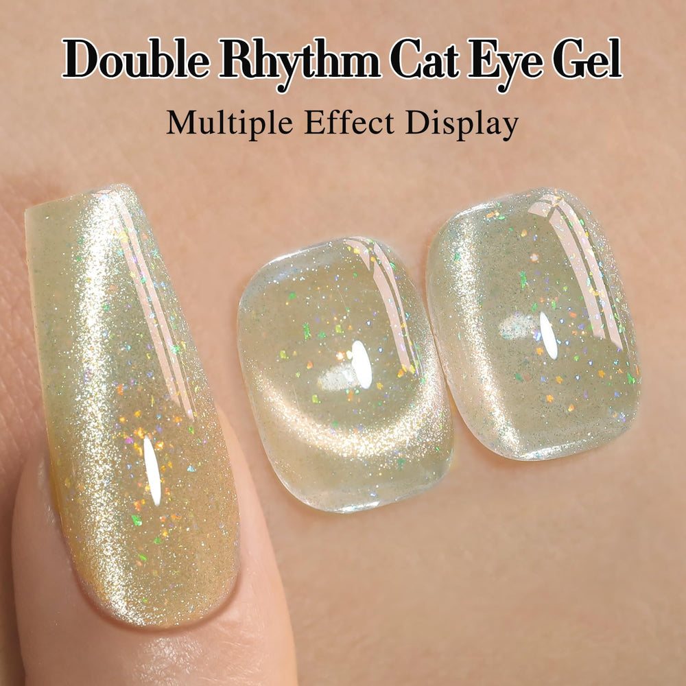 Double Rhythm swatch wheel showing translucent holographic shimmer options
