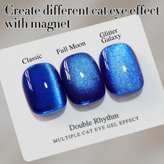 Double Rhythm color swatches on nail wheel showing layering options and visible shimmer benefit
