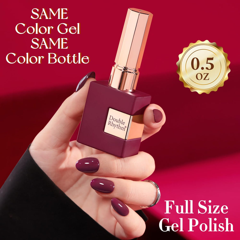 Double Rhythm glossy texture close-up highlighting high-shine finish and smooth coverage