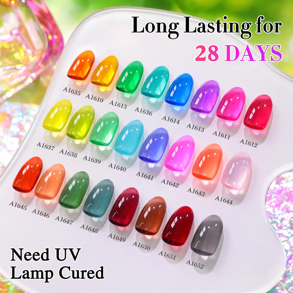 Double Rhythm translucent jelly texture on nail showing glossy depth