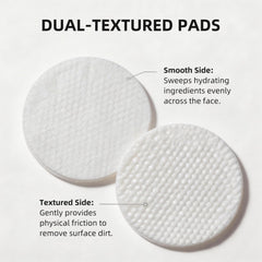 DOUCEWAND pad swiped on cheek helping refine skin texture