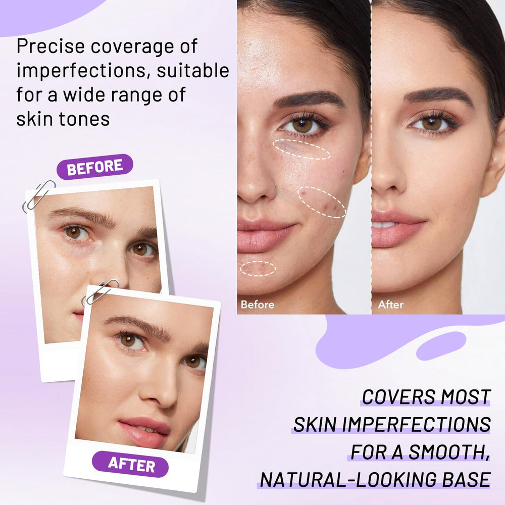 DOUNIU before and after blemish correction highlighting full coverage effect