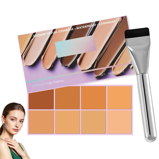 DOUNIU open palette showing eight shades and applicator for versatile coverage