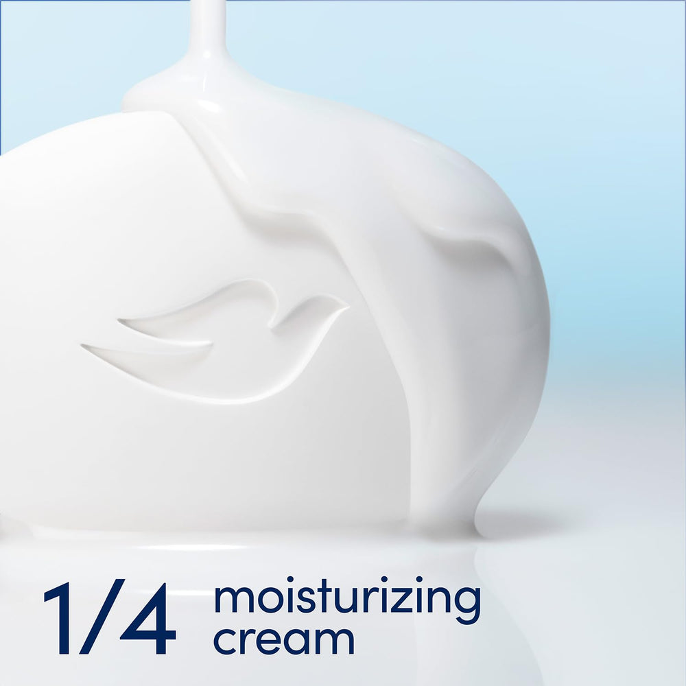 Person using Dove bar on face showing sensitive-skin safe cleansing