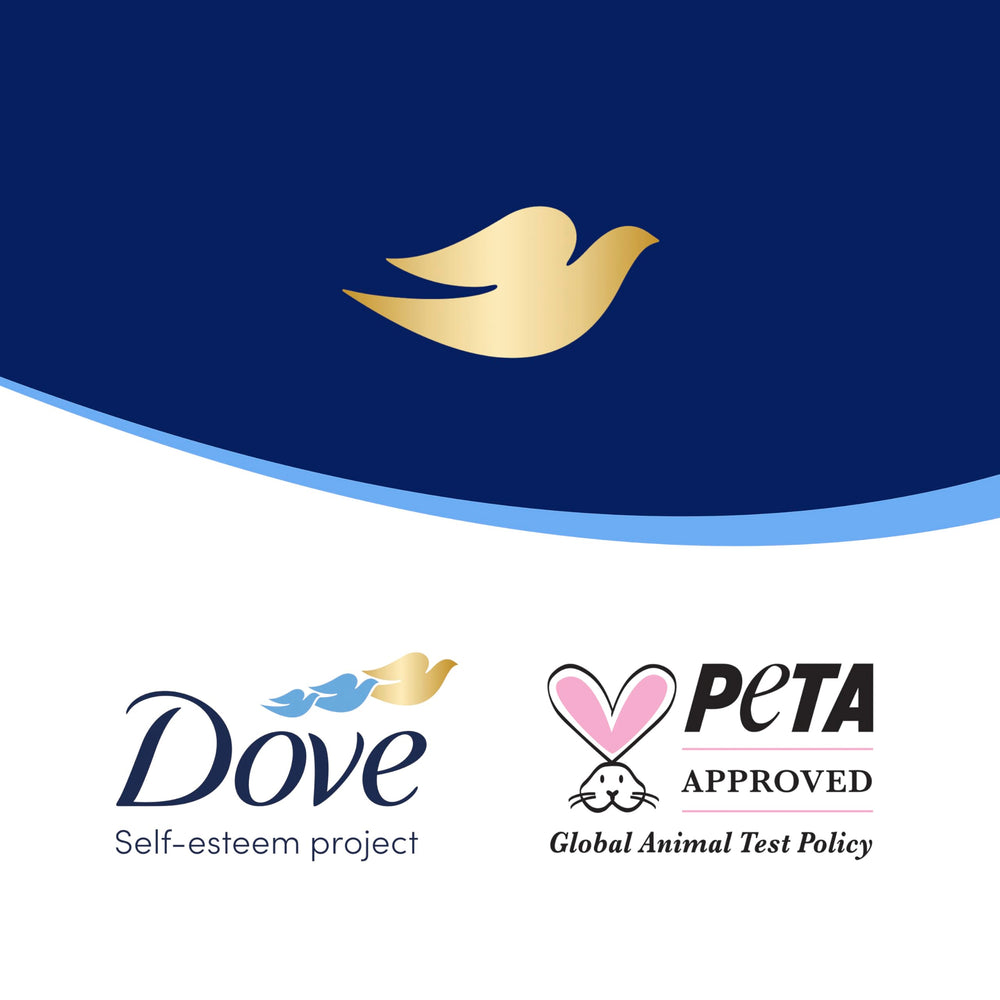Dove beauty bar placed on shower shelf showing everyday use convenience