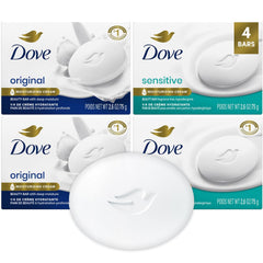 Dove beauty bar front packaging showing the 4-pack and variety