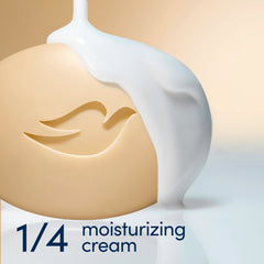 Macro of Dove bar texture and beveled edge showing creamy consistency and softness