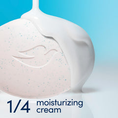 Close-up of Dove bar texture showing gentle exfoliants and skin-smoothing benefit