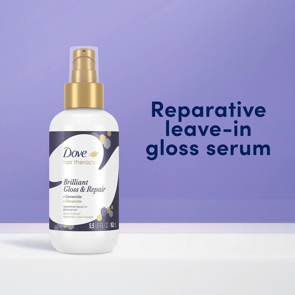 Before and after ends comparison with Dove showing added shine
