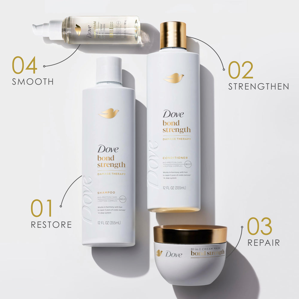 Dove bottle held in hand showing compact 3.3 fl oz size