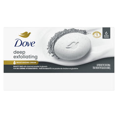 Dove close-up of charcoal powder texture highlighting gentle exfoliation