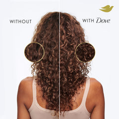 Dove before and after hair results showing smoother, stronger hair