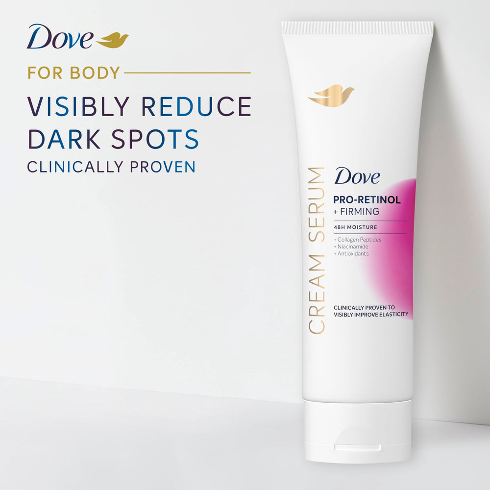 Dove cream serum in hand being applied for fast absorption benefit