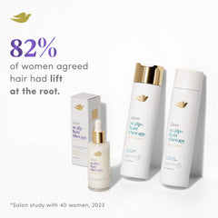 Dove product being applied to scalp illustrating targeted scalp care
