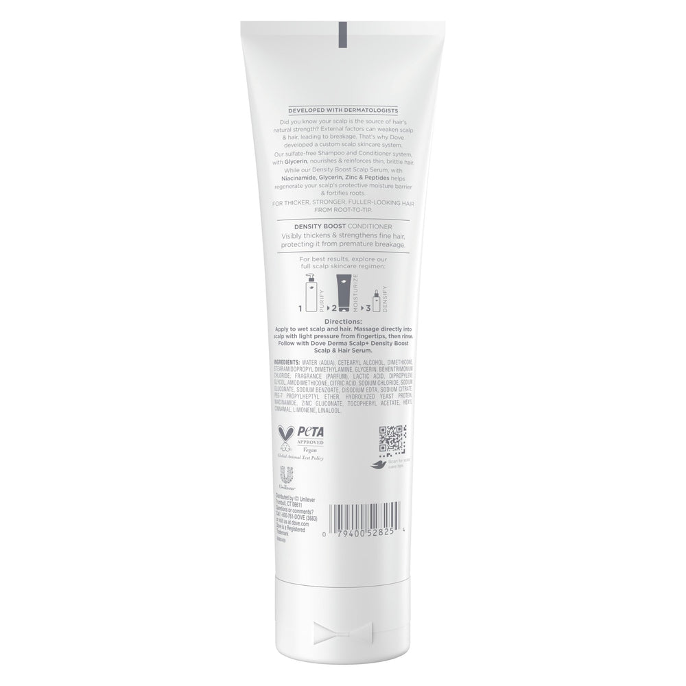 Dove Derma Scalp back label ingredients view highlighting key actives