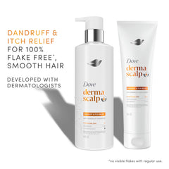 Dove Derma Scalp applied in shower soothing scalp and reducing flakes