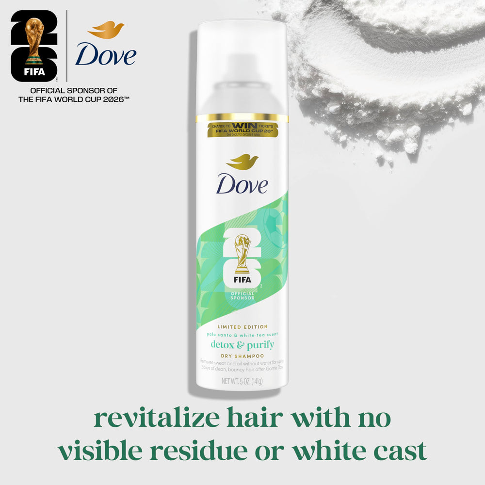 Dove dry shampoo close-up texture highlighting weightless formula