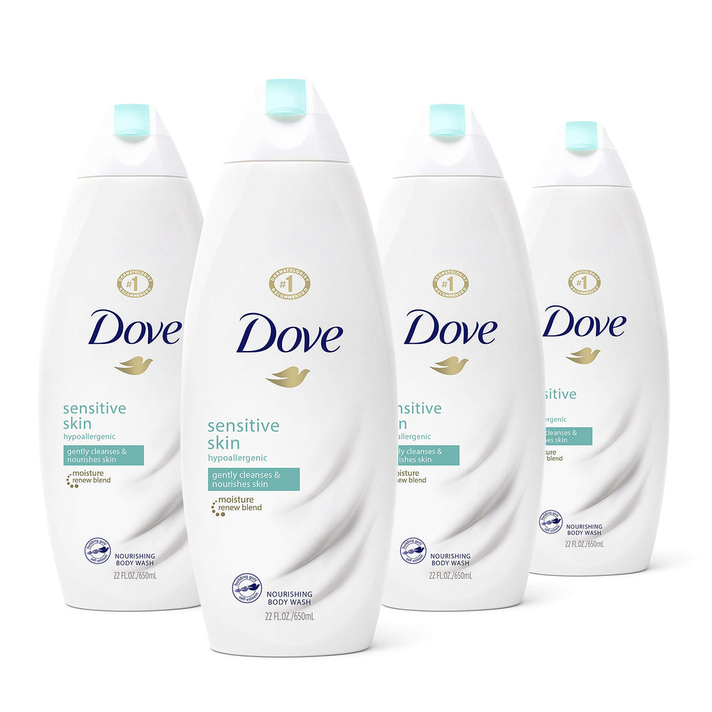 Dove front packaging 4-pack showing bottles and value savings benefit