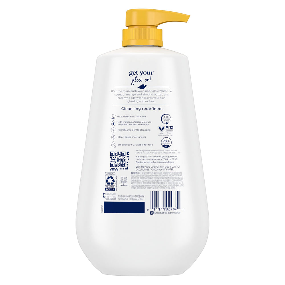 Dove cap and pump detail demonstrating easy dispensing and spill-reduction benefit