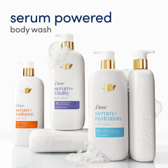 Dove exfoliating minerals close-up revealing gentle scrub action for refined skin