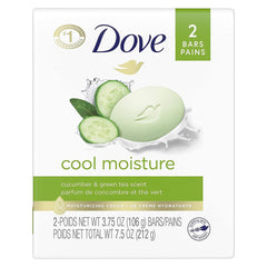 Dove Go Fresh front packaging showing two bars and clear branding for easy identification and convenience