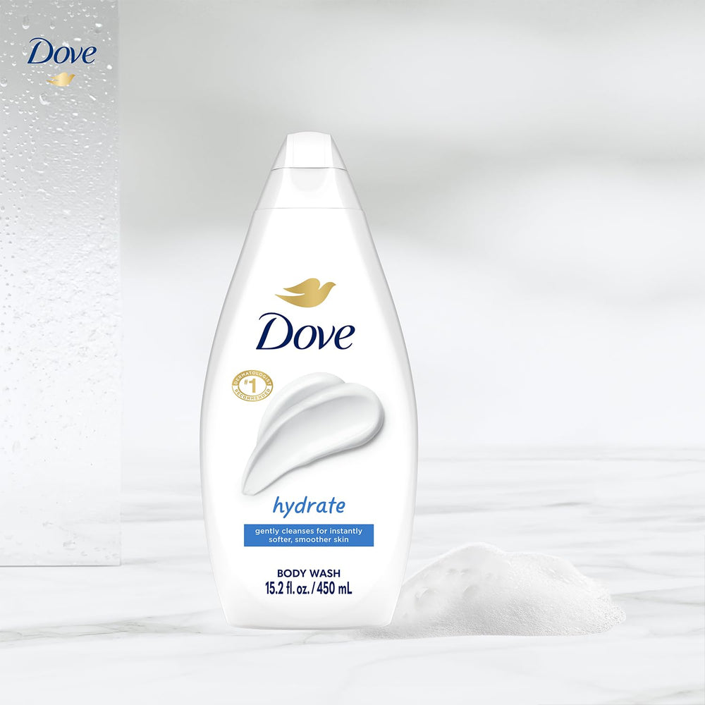 Dove hydrate bottles on shelf indicating convenient multi-pack benefit
