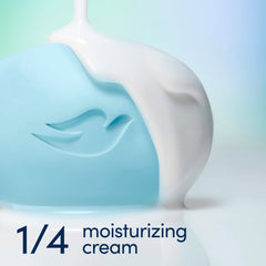 Detailed texture of the Dove bar illustrating moisturizing cream base for smooth skin