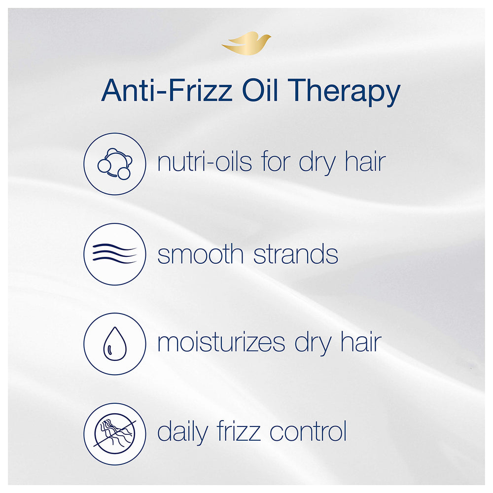 Dove conditioner being applied to mid-lengths demonstrating smoother hair