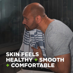 Dove Men+Care ingredients label highlighting moisturizing cream feature