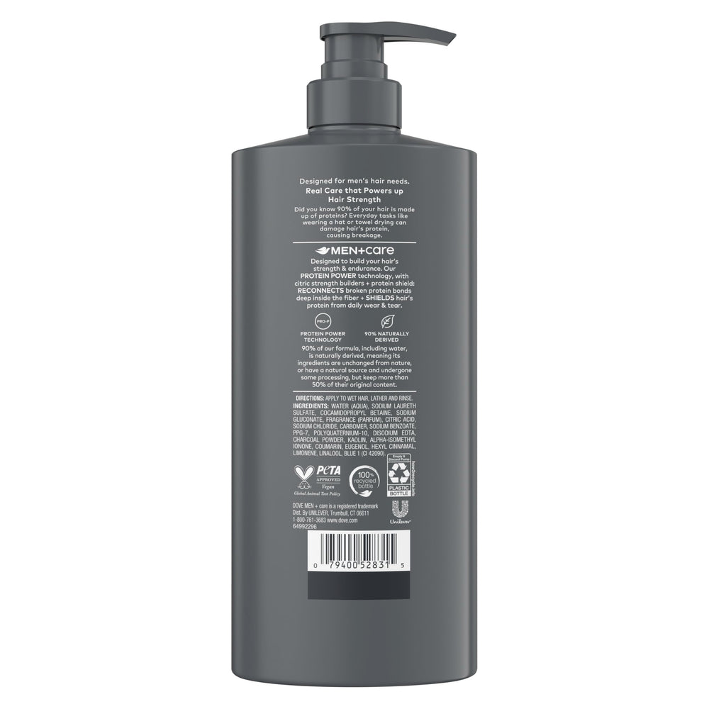 DOVE MEN + CARE dispensing pump with controlled pour for easy use