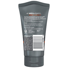 Dove Men+Care squeezed in hand demonstrating lather and easy application benefit