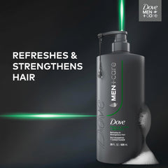 DOVE MEN + CARE creamy lather with menthol hint showing refreshment benefit