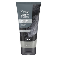 DOVE MEN + CARE front packaging showing charcoal and clove scent and benefit