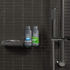 Dove Men+Care gym lifestyle shower scene showing quick freshen-up after workout
