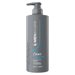 DOVE MEN + CARE front bottle view showing label and hydration benefits