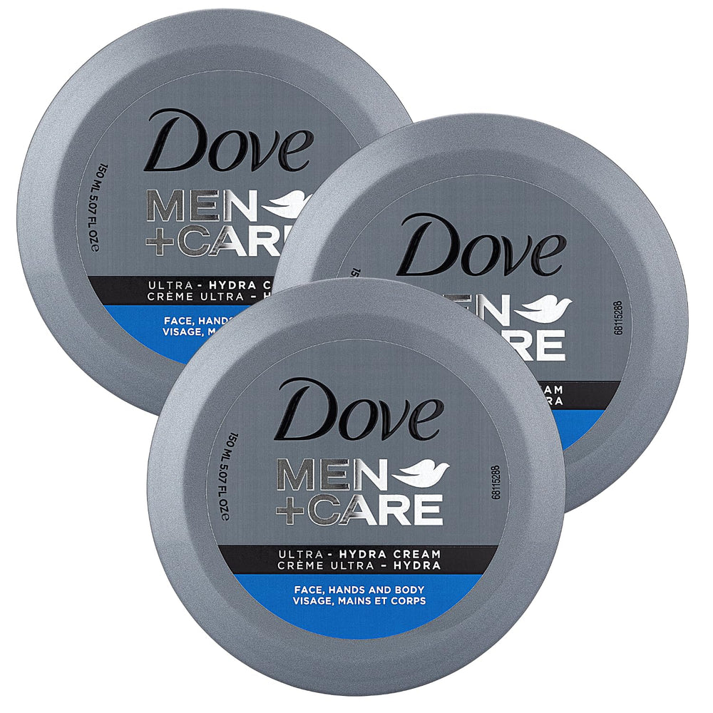 Dove Men+Care jar front view showing clean design and easy access benefits