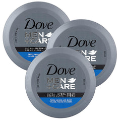 Dove Men+Care jar front view showing clean design and easy access benefits