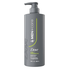 Dove Men+Care front packaging showing lime and cedar freshness for fast grooming
