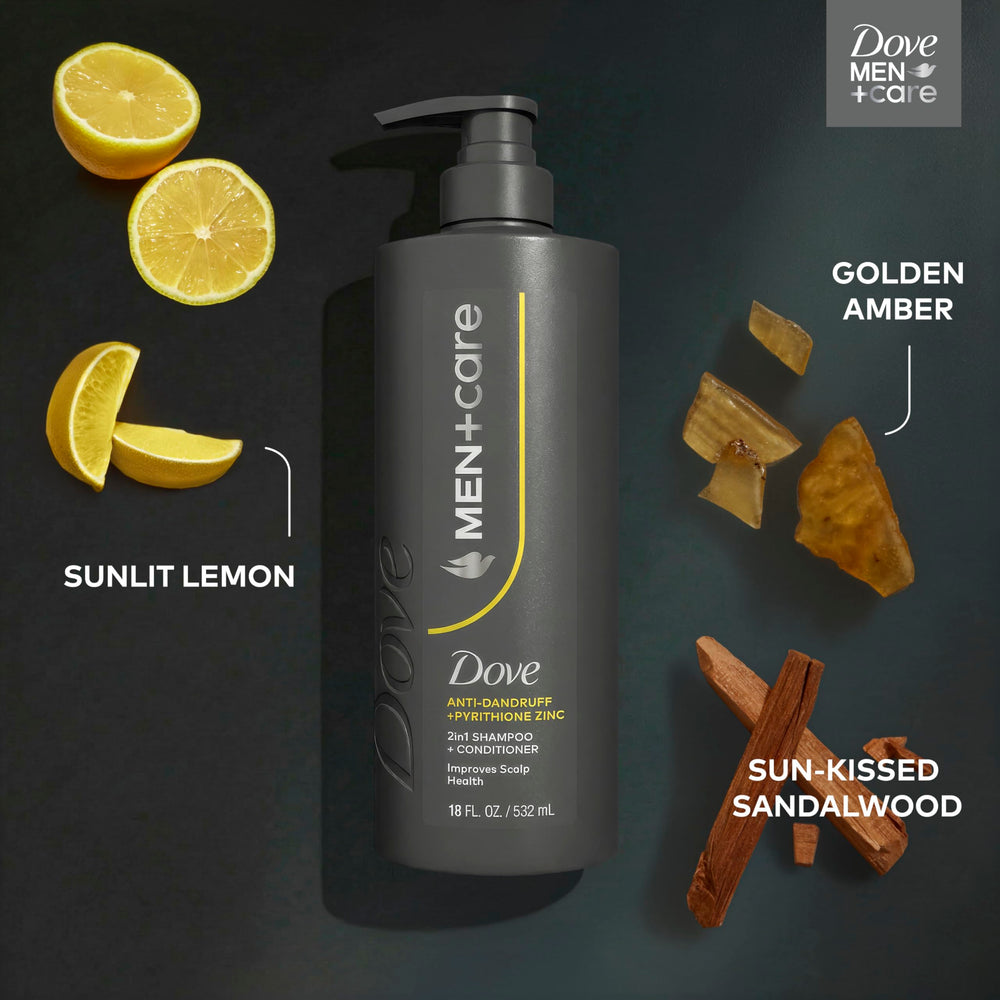 DOVE MEN+CARE pouring into hand and lathering to demonstrate one-step use