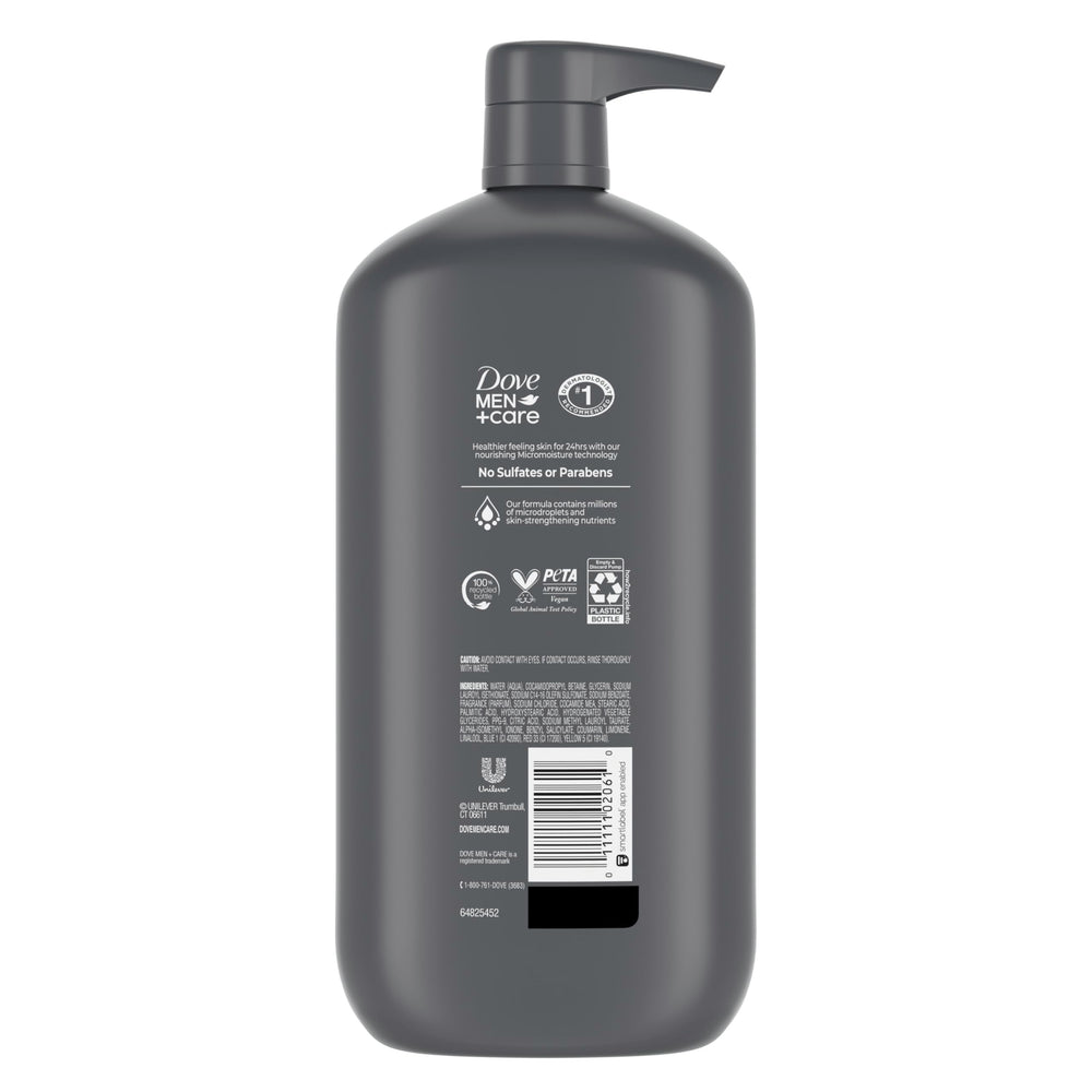 DOVE MEN + CARE pump close-up demonstrating convenient dispensing and control