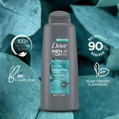 Dove Men + Care recycled bottle close-up showing eco-friendly packaging benefit
