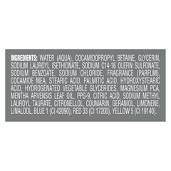 Dove Men+Care recycled plastic label close-up, emphasizes eco-conscious packaging