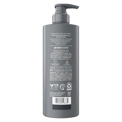 Dove Men+Care back label highlighting protein power benefits
